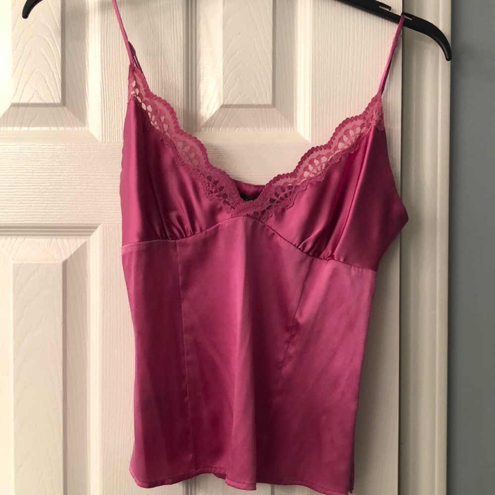Bebe pink silk and lace cami